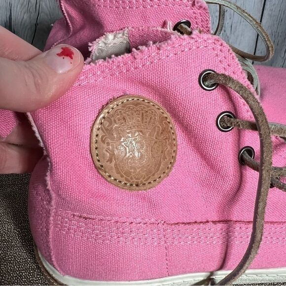 NEW Blackstone bright pink canvas high top lace up sneakers size 38 - Picture 5 of 13